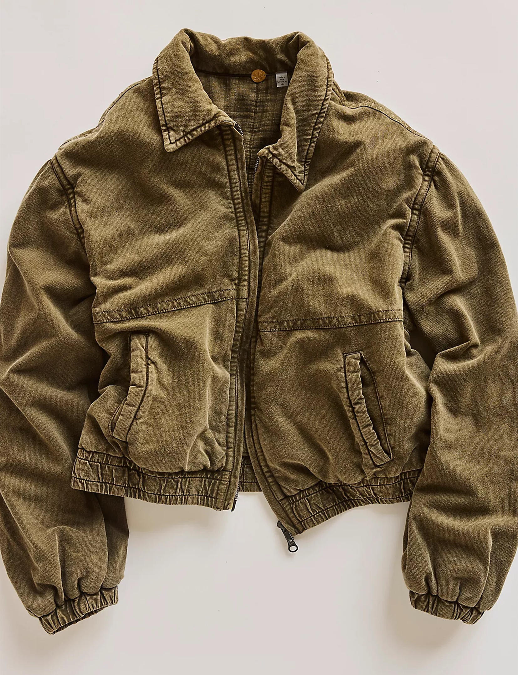 Birdie Washed Jacket, Olive Green