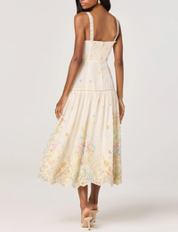 Pellagia Dress, Cream/Multi Floral