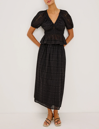 Argenta Embroidered Top, Black
