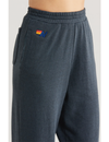 Womens Wide Leg Pocket Sweatpants, Charcoal