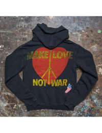 Love Not War Fleece Hoodie, Coal