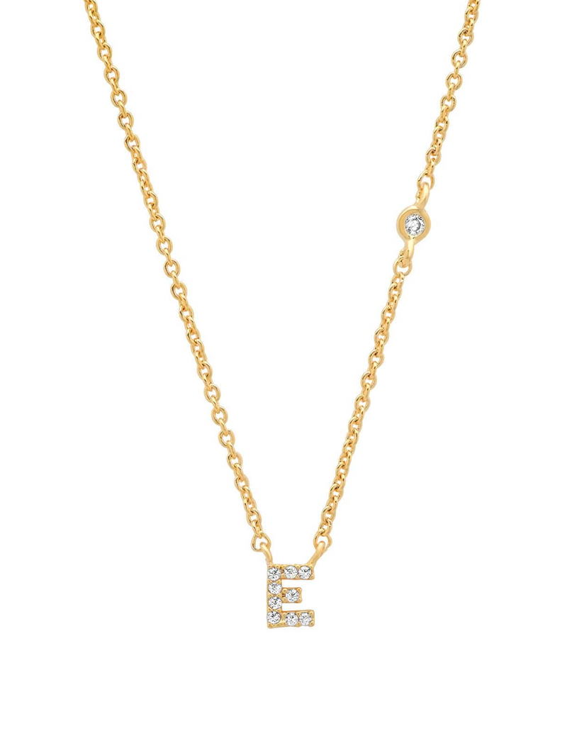 Gold CZ Initial Necklace