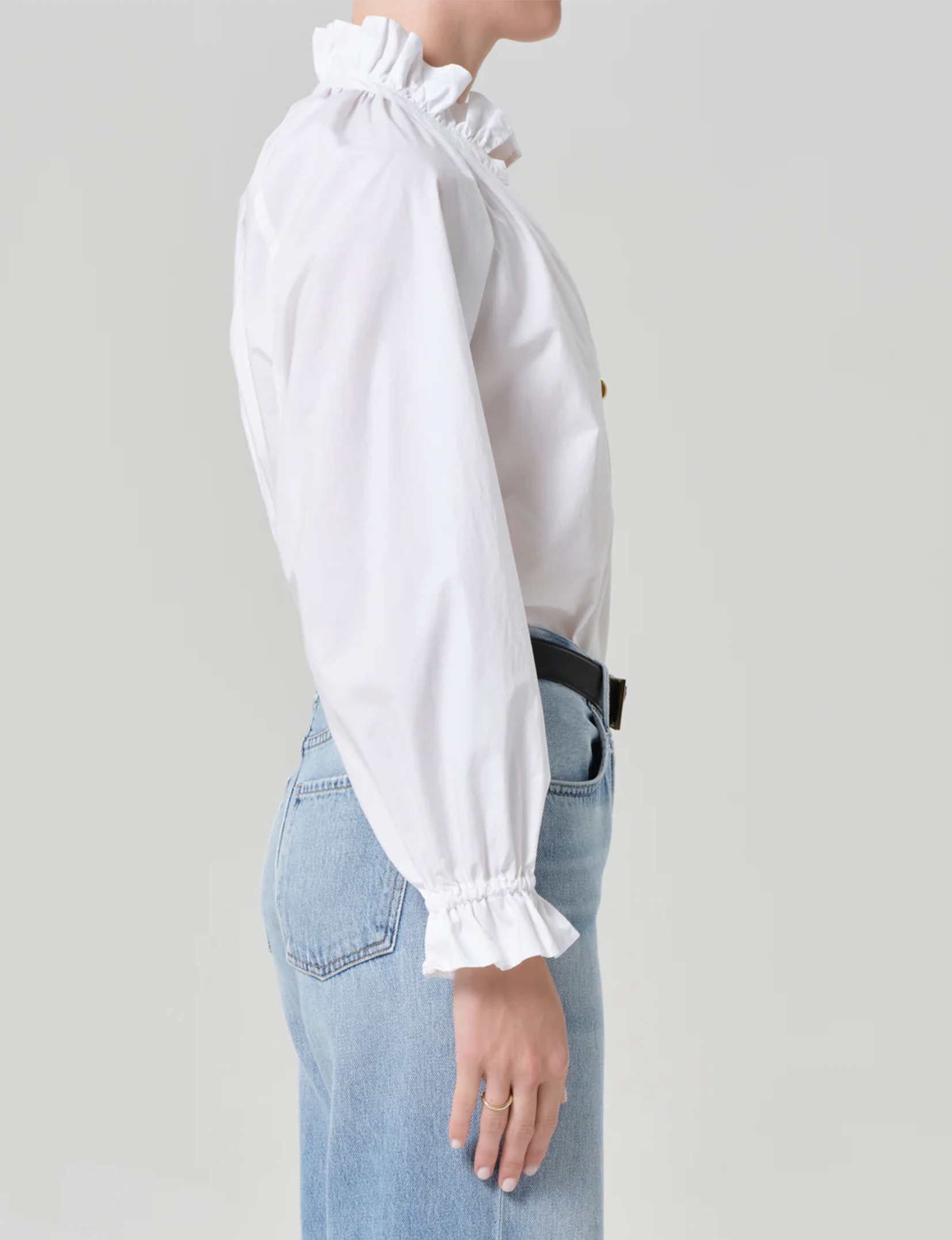 Loretta Ruffle Top, Optic White