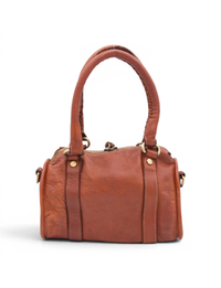Small Leather Satchel, Cognac