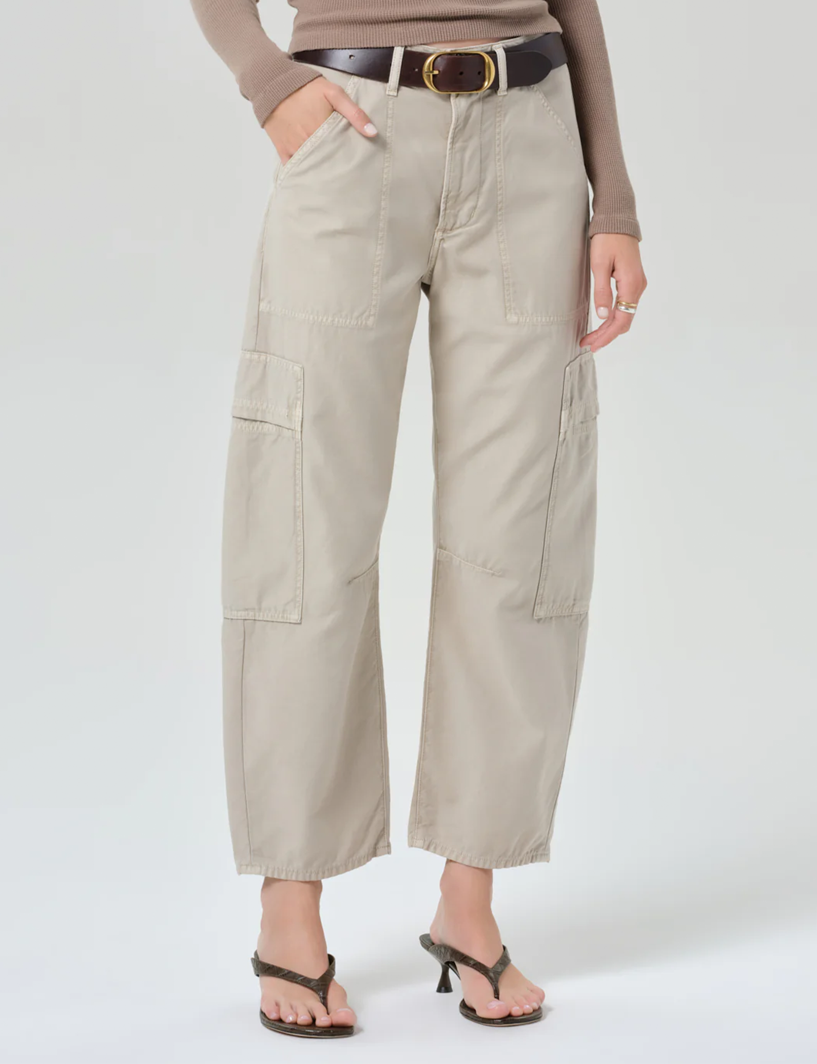 Marcelle Low Slung Cargo Pants, Burnished Quartz