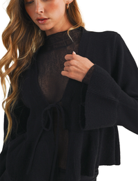 Peplos Cardigan, Black