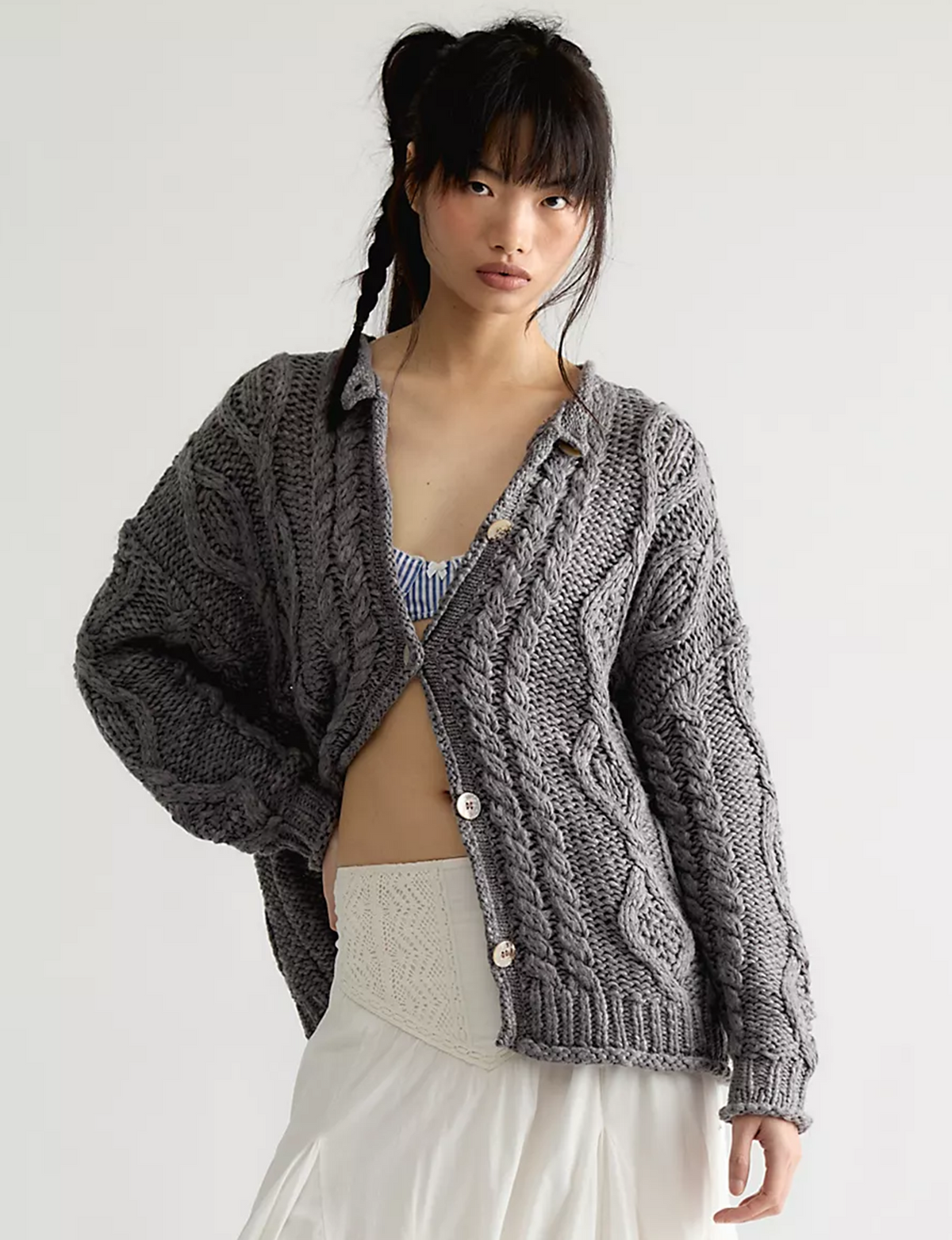 Opal Cardigan, Steel Grey
