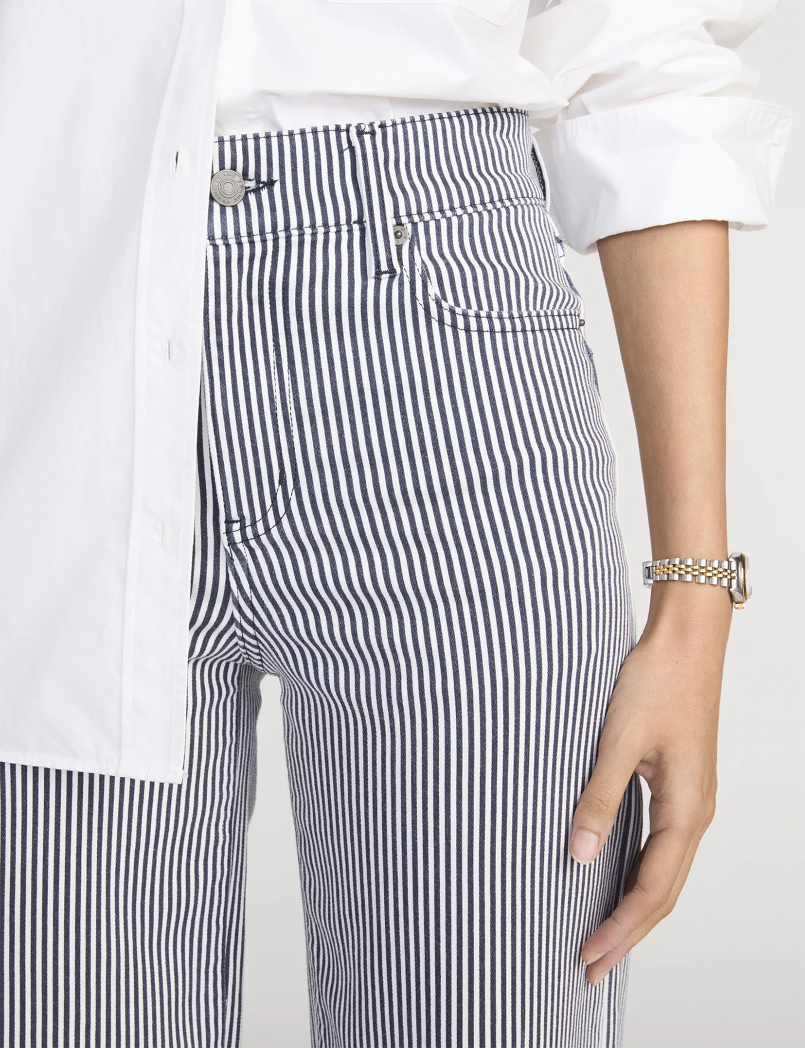Le Slim Palazzo, Navy/Stripe