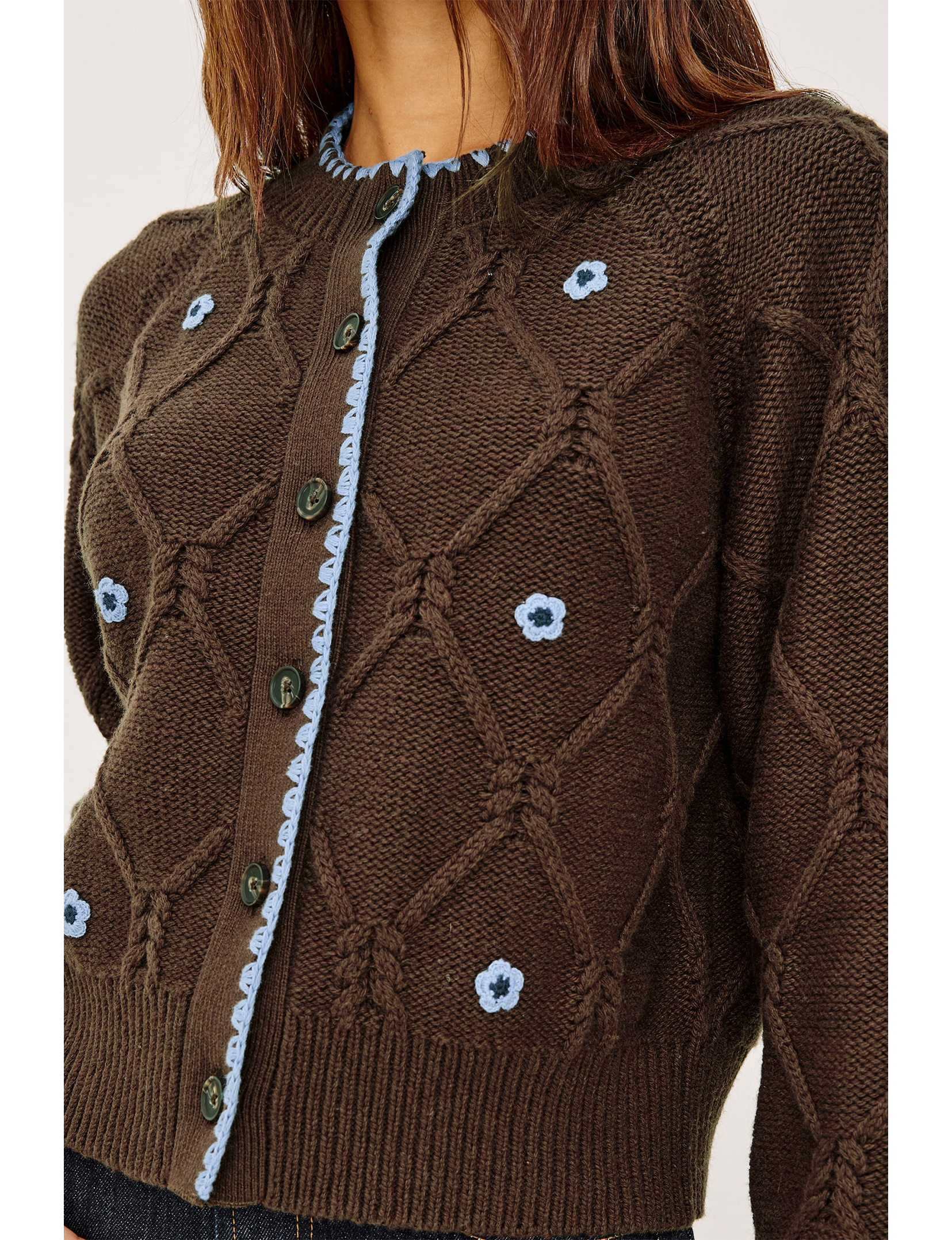 Laurie Cardigan, Walnut Daisy