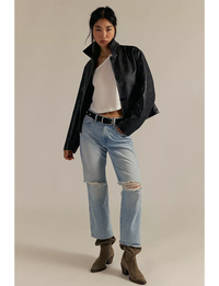 Hera Vegan Leather Jacket, Black