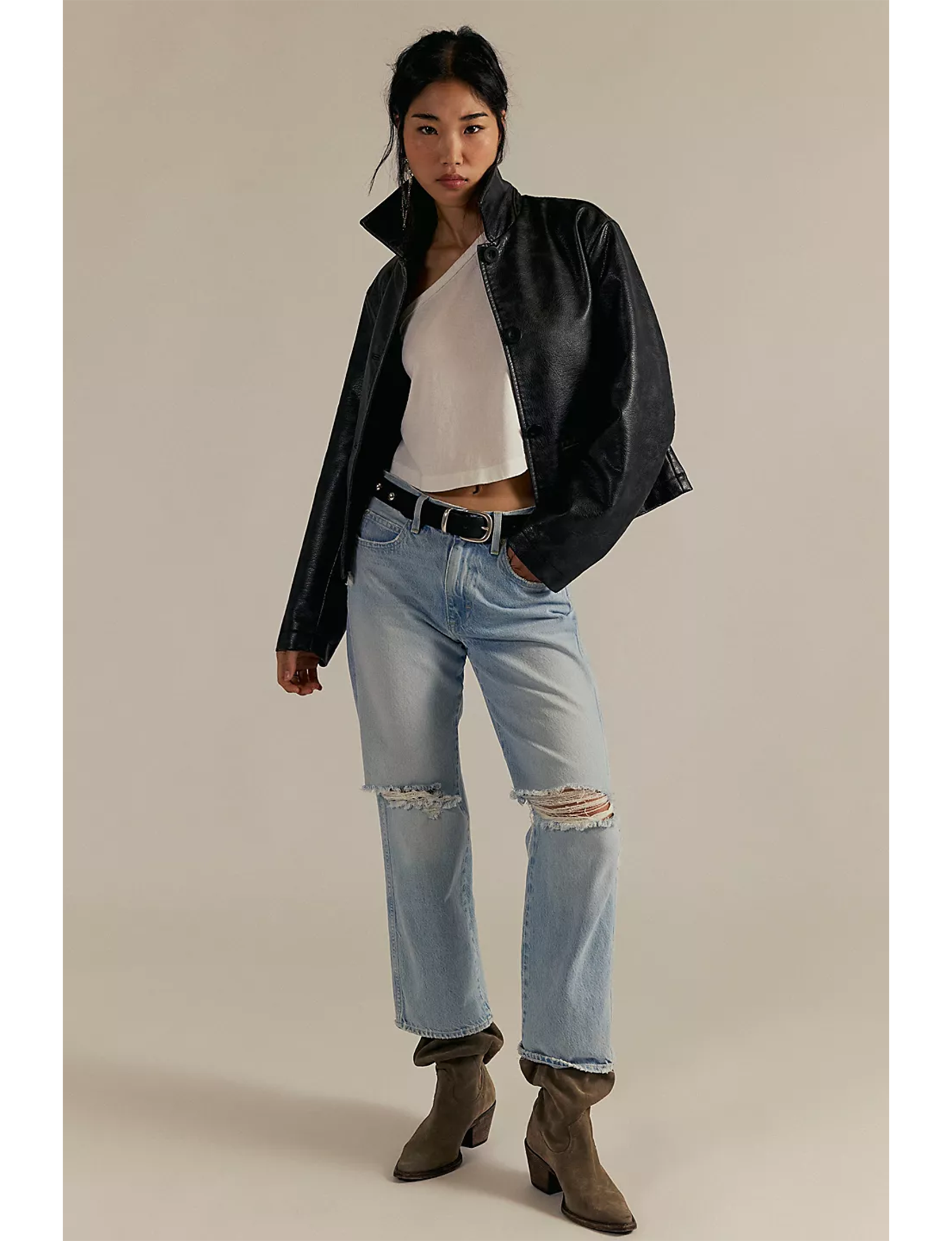 Hera Vegan Leather Jacket, Black