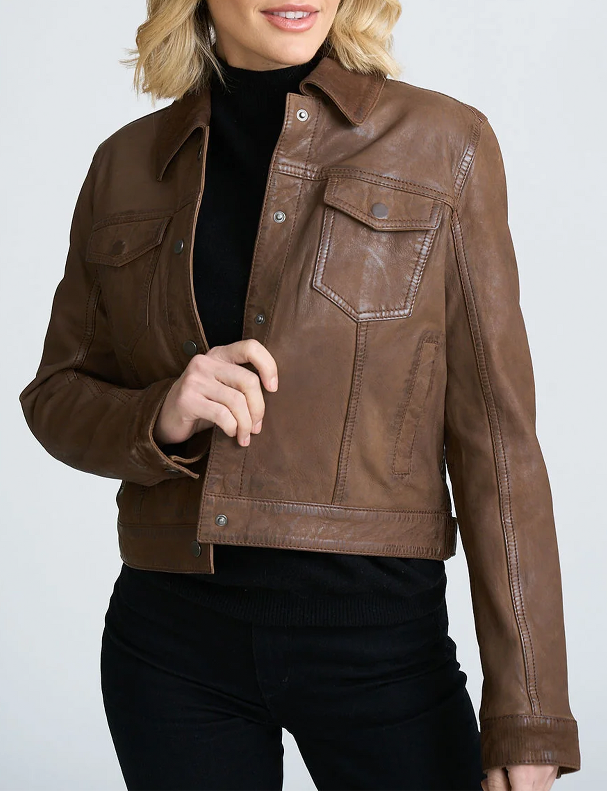 Klara Leather Jacket, Dark Whiskey