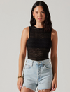 Dyanne Open Back Knit Bodysuit, Black