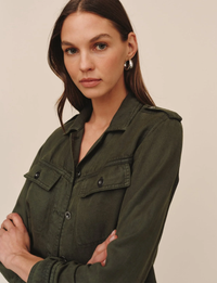 Cropped Utility Jacket, Smoked Olive