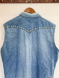 Wrangler Studded Lightweight Vest, Denim