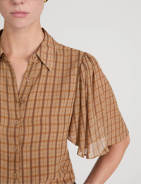 Flutter Shirt, Taupe/Multi Plaid