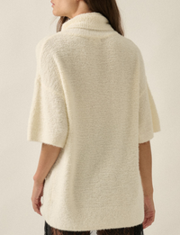 Boucle Cowl Sweater, Cream