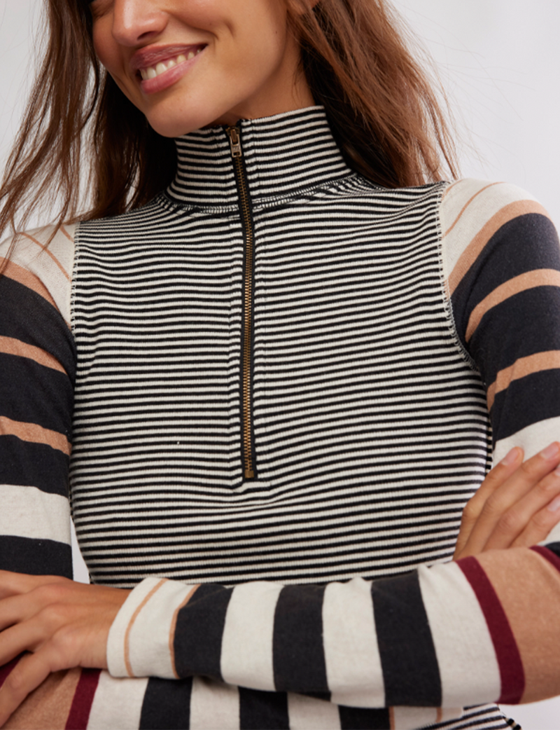 Avery Zip Up, Black/Combo