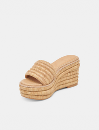 Throne Wedge, Light Natural Raffia