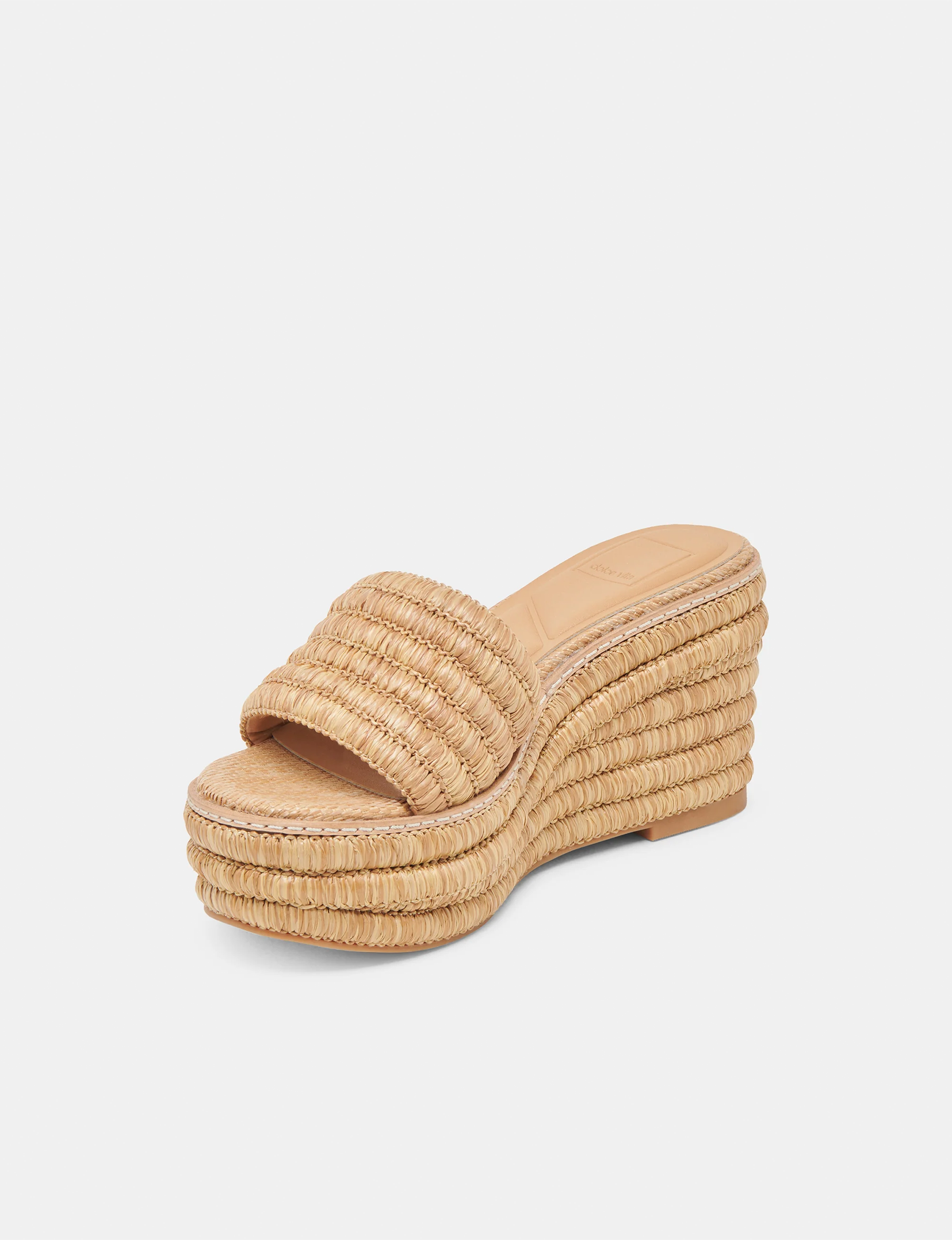 Throne Wedge, Light Natural Raffia