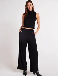 Clean Wide Leg Pant, Black