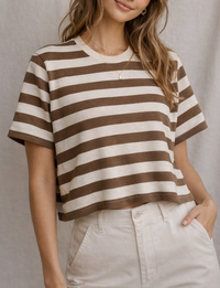 Lainey Rugby Crew, Mocha/Natural