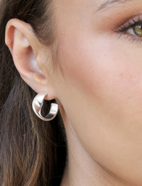 Heirloom Twist Small Hoops, Silver