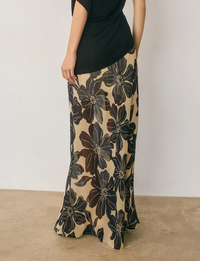 Lotus Maxi Skirt, Cream/Black