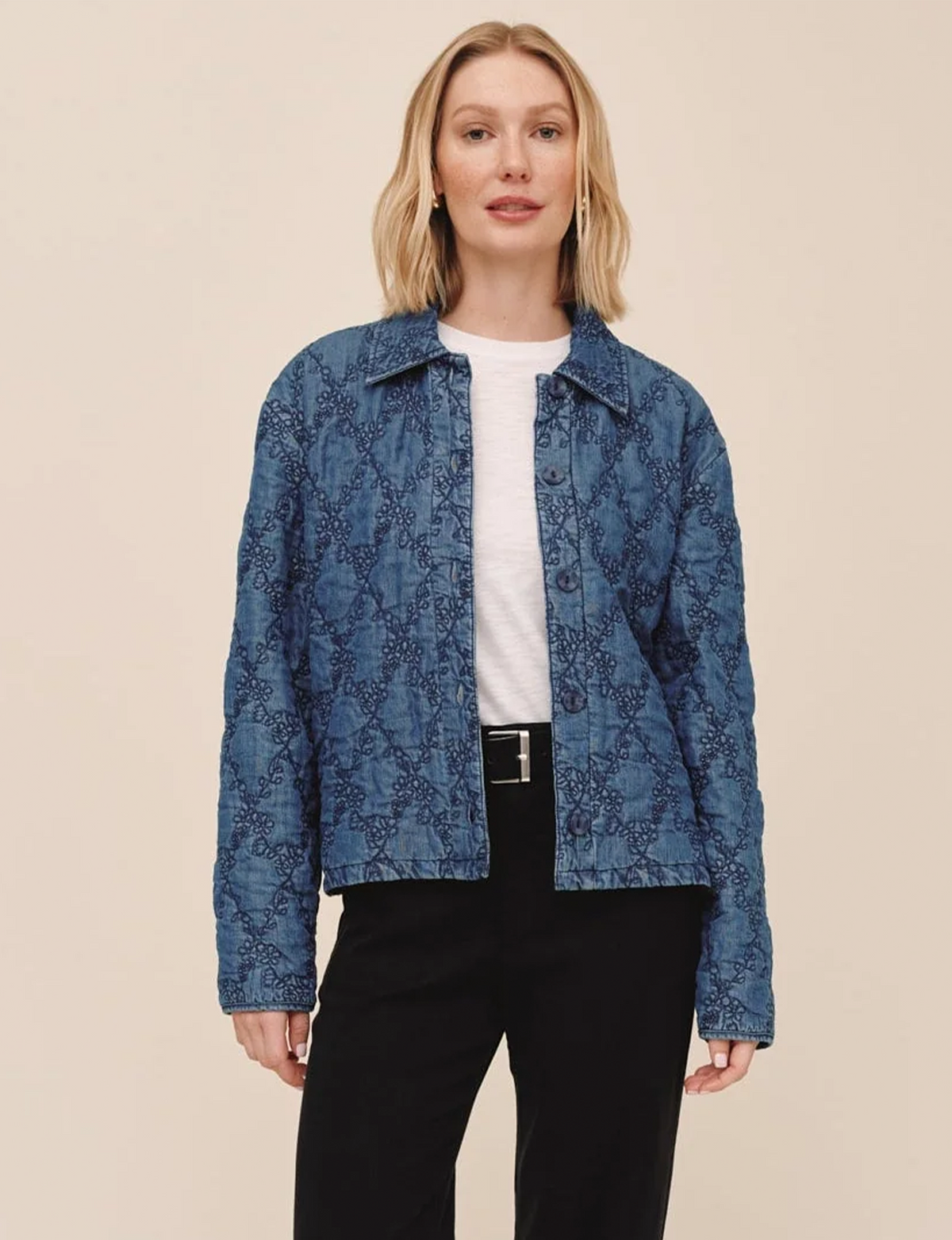 Quilted Barn Jacket, Indigo Lagoon Wash