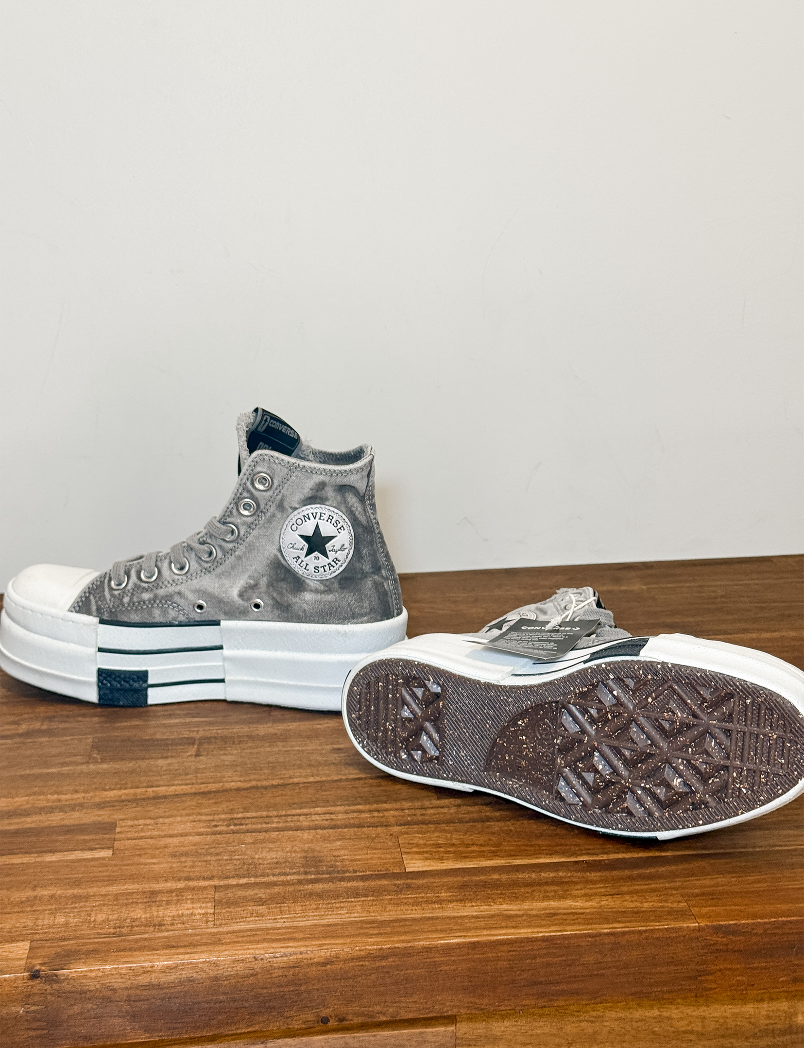 Converse X Rick Owens Drkshdw High Top Sneakers, Overdyed Concrete