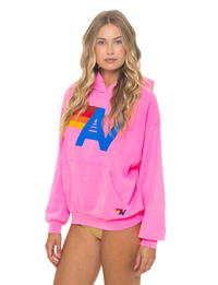 Relaxed Logo Pullover Hoodie, Neon Pink