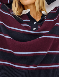 Paxton Sweater, Boysenberry Stripe
