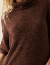 Boucle Cowl Sweater, Chocolate