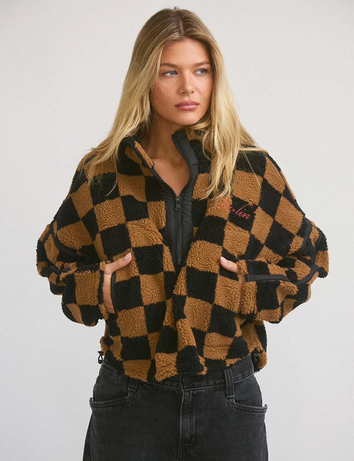 Big Sky Sherpa Half Zip, Checkmate