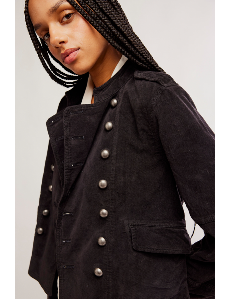 Lotty Velvet Jacket, Black