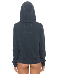 5 Stripe Zip Hoodie, Charcoal/Blue
