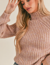 Malory Mock Neck Sweater, Pink Multi