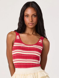 Kaylea Sweater Top, Red Stripe