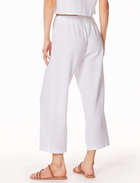 Crop Wide Leg Pant, White