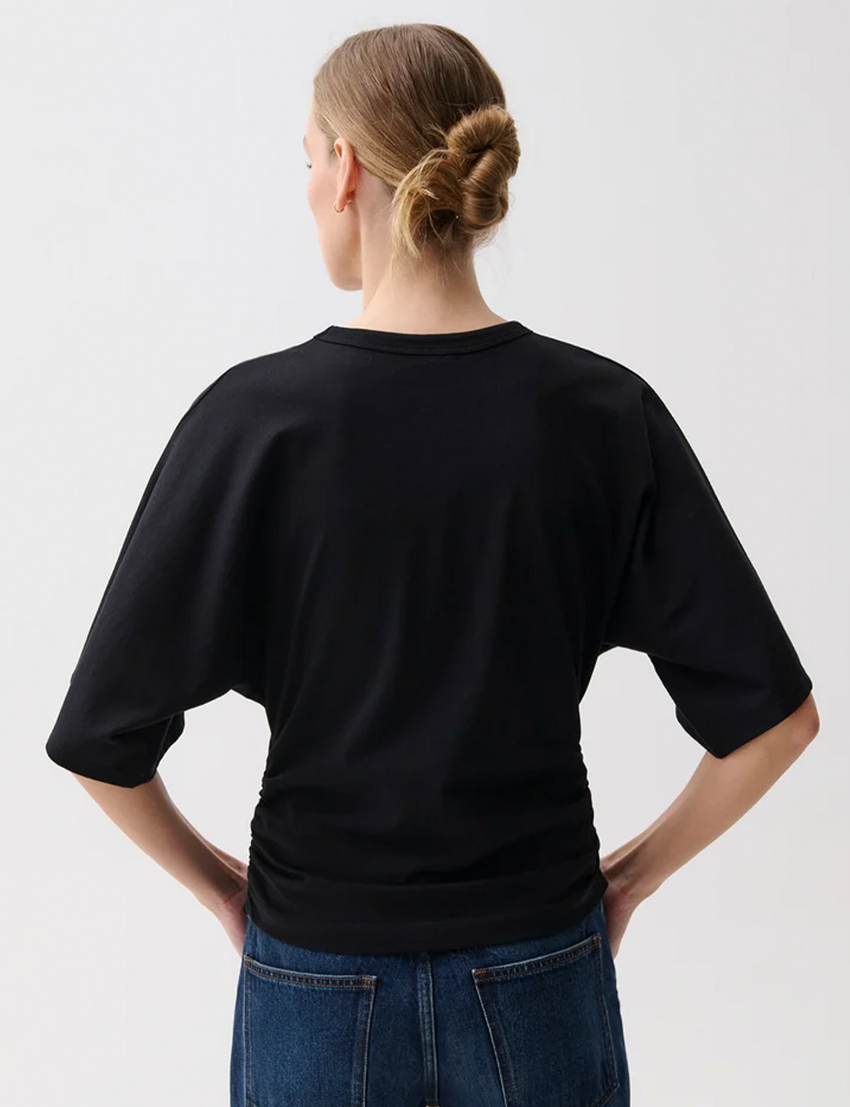 Veronica Kimono Fitted Tee, Noir