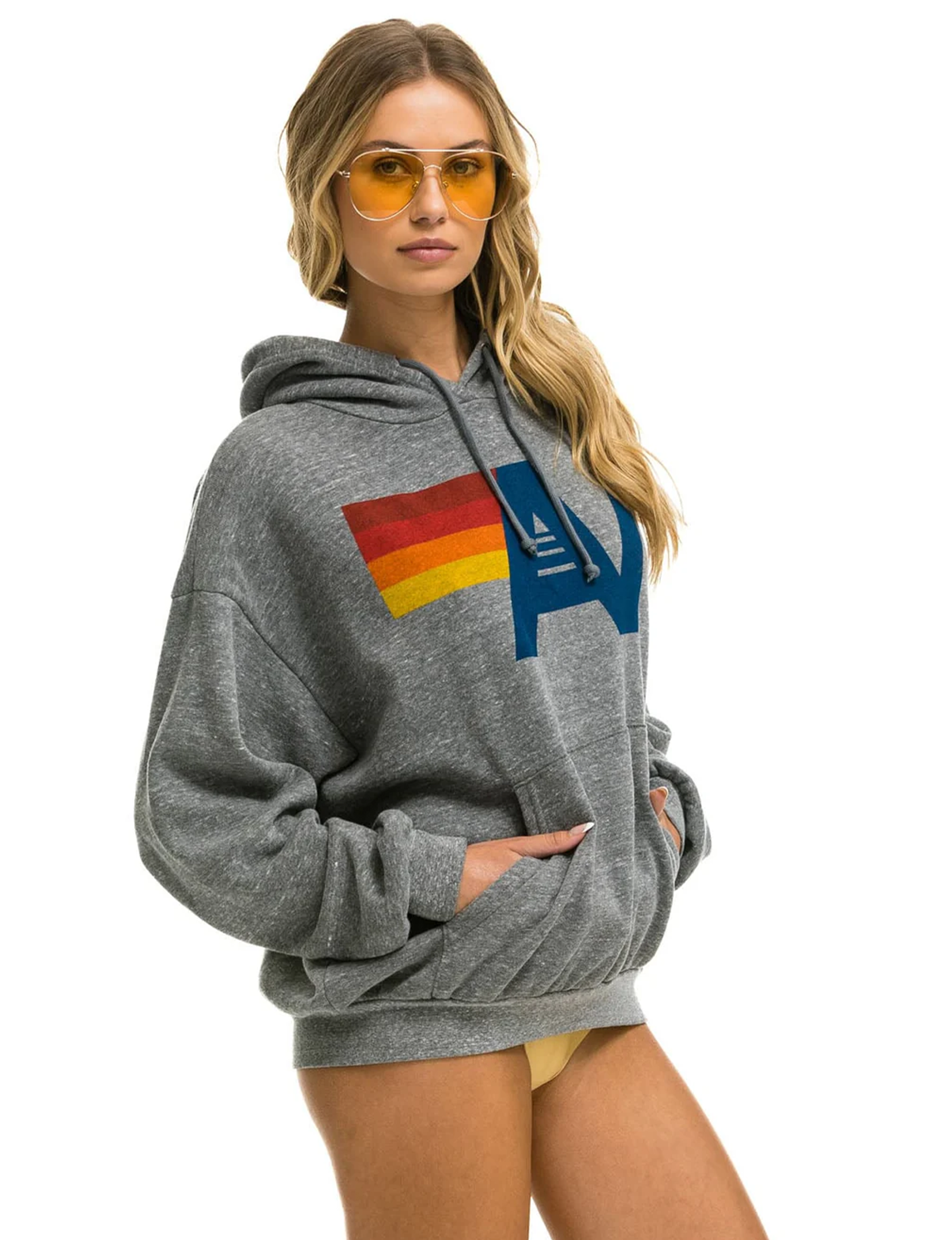 Relaxed Logo Pullover Hoodie, Heather Grey