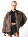 Carrie Oversized Jacket, Brown