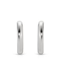 Medium Thick Classic Hoops, Silver