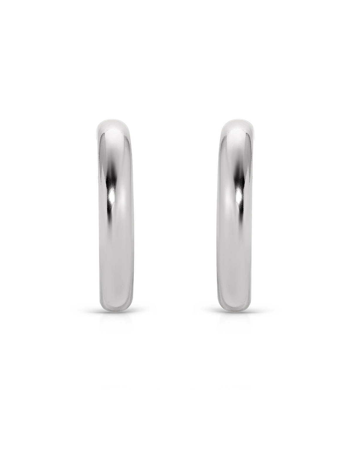 Medium Thick Classic Hoops, Silver