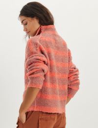 WTF Button Collection Cardi, Peach/Combo