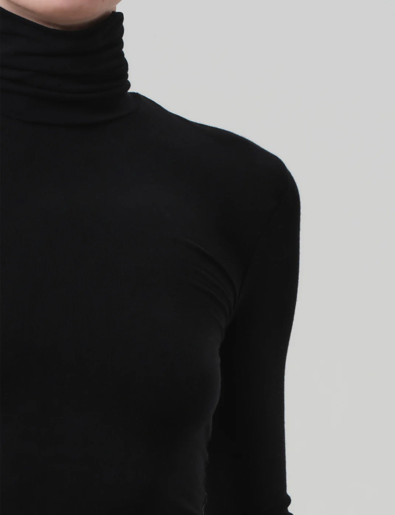Caradene Rib Turtleneck, Black