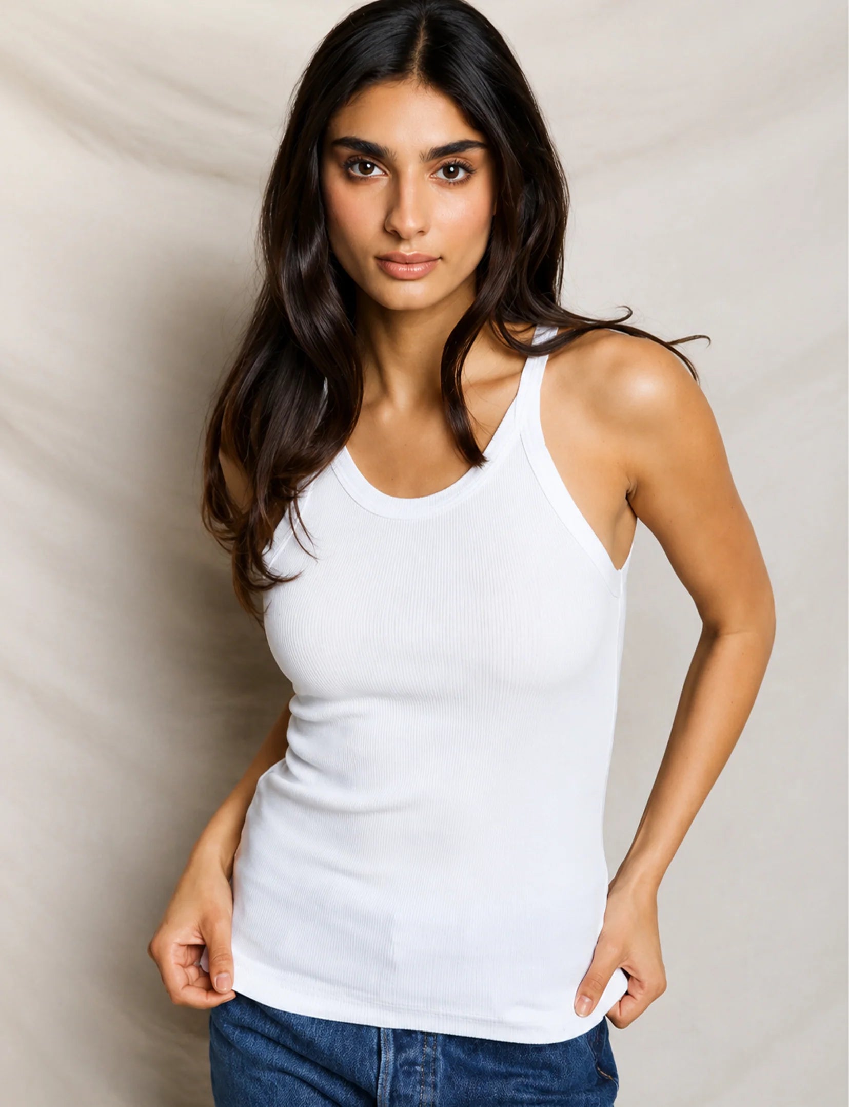 Annie Recycled Tank, White