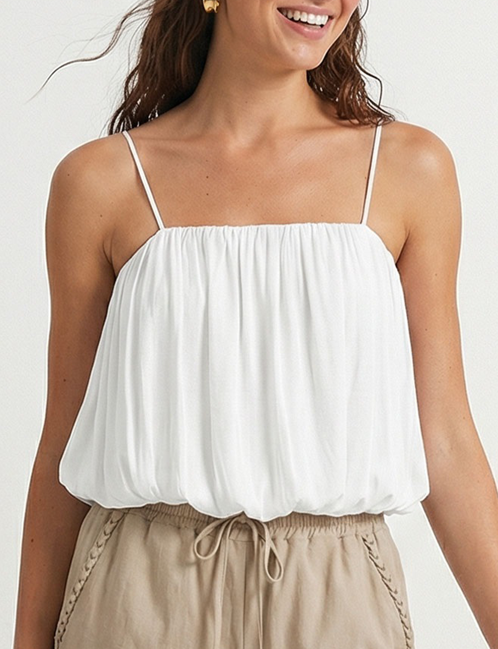 Bubble Tube Top, Off White