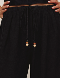 Beaded Beach Pant, Black