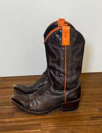 Frye Vintage Studded Cowboy Boot, Orange/Brown